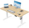 TRIUMPHKEY Height Adjustable Electric Standing Desk 110 x 60cm with Memory Smart Pannel Sit Stand Desk with Backpack Hook Stand Up Table Work Table for Home Office(Beige)