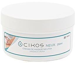 Crema de Masaje Neutra Profesional Cikos NEUX. Para Fisioterapia, Masaje Deportivo y Estética. Alta extensibilidad. Ideal para mezclar con Aceites Esenciales. (250 ml.)