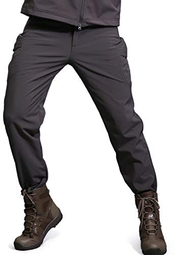 Freiesoldaten Homme Polaire Softshell Doublé Imperméable Pantalon Randonnée Ski Hiver Chaud Pantalons De Plein air