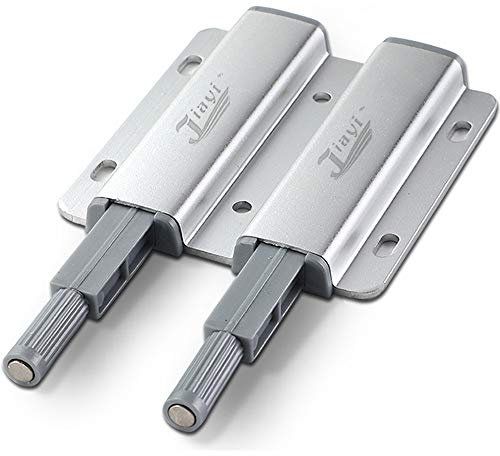 Poussoir Porte Placard, Jiayi Push to Open Aimant Poussoir Porte Placard Double Poussoir de Porte Loquet Magnetique pour Meuble Armoire Tiroir Touche Latche Fermeture Ouverture Push Pull Systeme