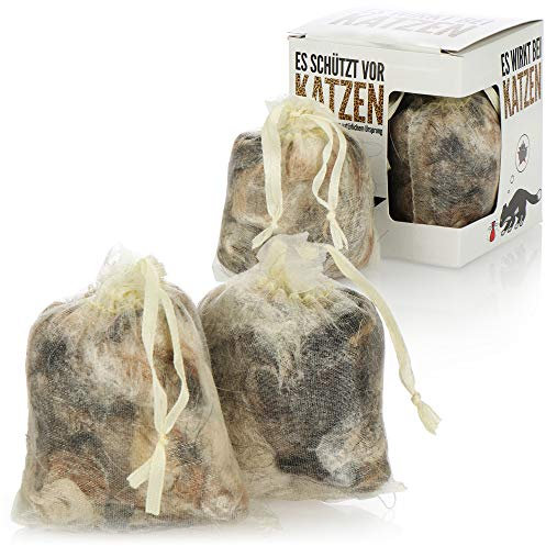 com-four® 4X Katzenschreck, tierfreundliche Haus- & Wildkatzenabwehr, unschädliches Fernhaltemittel aus Hundehaaren, Haustierabwehr & Wildtierabwehr