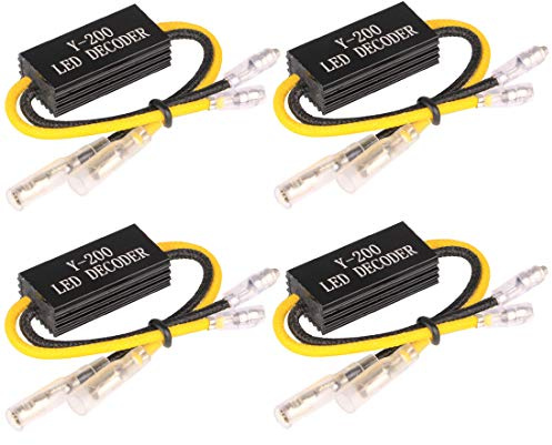 Gebildet 4Pezzi 12V Moto LED Resistore di Carico, LED Lampeggiatore Indicatori di Direzione, Resistenza di Alimentazione, Adattatore Indicatore per Moto Scooter