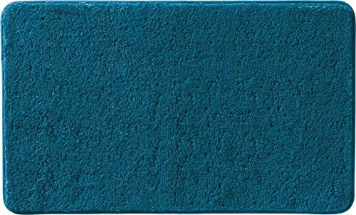 Erwin Müller Badematte, Badteppich, Badvorleger Rhodos Uni rutschhemmend Petrol Größe 50x80 cm - ultraweich, extrem saugfähig, flusenarm