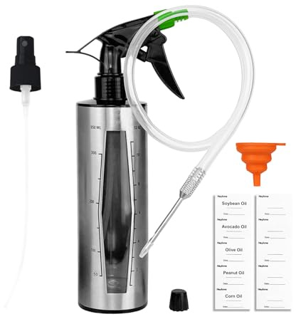 HEYISME BBQ Spray Bottle & Marinade Injector for Smoking, Upgrade 3 in 1 Food Grade Spritzer Bottle for Smoker(Adding Oil Mist Sprayer), 12oz/350ml