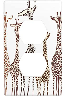 Niedliche wilde Cartoon-Giraffen-Duplex-Steckdose, dekorative Wandplatte, Steckdosen-Schutzabdeckung, stilvoll und schön.