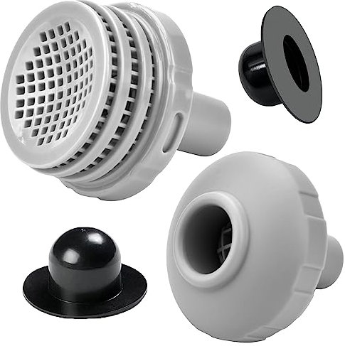Pipihome Above Ground Swimming Pool Parts Kit with 1.25 Outlet Pool Filter & Inlet Nozzle and Pool Plug Stopper, Replacement Part for Intex/Coleman/Bestway Pool Accessories
