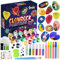 Shrubz Kit de Peinture sur Pierres Bricolage Enfant kits de loisirs créatifs Kits de Peinture Rupestre, Kits de Bricolage avec 24 Peintures con autocollants pour Cadeau créatif Filles Garçon