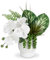 Arborus Künstliche Orchideen Phalaenopsis 33 cm Künstliche Pflanzen wie Echt im Topf Künstliche Orchideenblumen Weiß Kunstblumen im Keramik Topf Kleine Dekopflanzen für Tischdeko Regaldeko Zimmerdeko