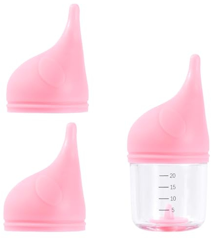 PEUTIER 20ml Kitten Bottles for Nursing, with 2pcs Silicone Nipple Replacement Anti-Choking Puppy Feeder Bottles Reusable Pet Feeding Kit for Newborn Cat Dog (Pink)