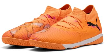 PUMA Unisex Future 8 Match Indoor Training Football Boots, Heat Fire-PUMA Black-Ravish, 9.5 UK