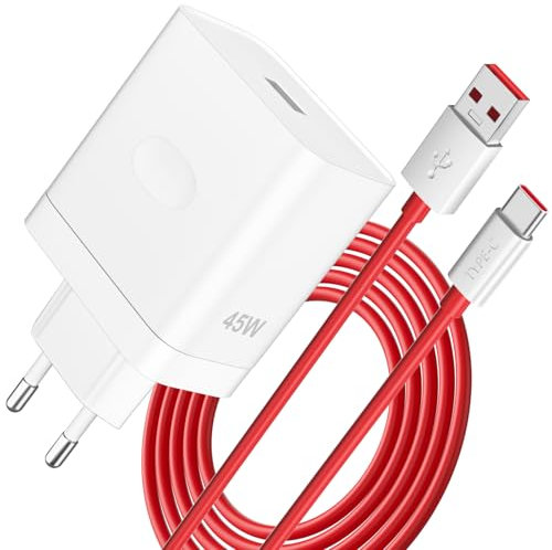 45W USB Ladegerät für Oneplus SuperVooc Charge,USB Netzteil mit 6A USB C Ladekabel 1m Dashcharge Adapter für Oneplus 13 12R 12 Nord 4 3 Nord CE 4 Lite 11 10 Pro Oppo Reno 12F 11F A80 A18 realme 12x