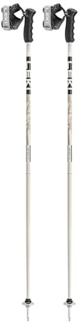 LEKI Detect S Lightweight Aluminum Ski Poles for Downhill Skiing - Black-Gray - 125 cm