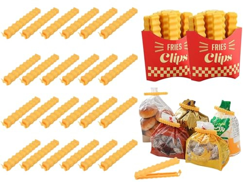 Pinzas Bolsas Alimentos,24pcs Pinzas Cocina Bolsas Clips,Pinzas Cocina Bolsas,Cierra Bolsas Plastico,Pinzas Cierre Bolsas,Pinzas Comida Plastico para Galletas de Nueces de Café