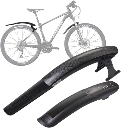 SUNFATT Fahrrad Schutzblech Set Mountainbike [24-29 Zoll] – Bohrungsfreie Montage & Sportliches Design | Mudguard MTB Vorne & Hinten für E-Bike | Universeller Spritzschutz