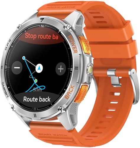 Orologio GPS da uomo, militare, sportivo, con bussola, altimetro, barometro, orologio da fitness, frequenza cardiaca, pressione sanguigna, contapassi, orologio da corsa all'aperto, torcia a LED