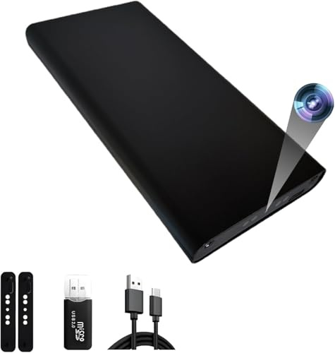 JINGRONGHUA Mini Camara Cámara Espía Oculta Cámara - 1080P 55 Horas 10000mah Cargadores portátiles Cámara - detección Movimiento,Sensor de Gravedad,visión Nocturna,Grabación cíclica,sin función WiFi