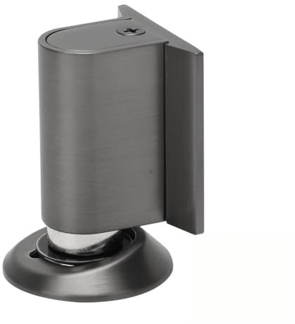 Dörrstopp golv magnetisk – metall magnetisk dörrstopp för limning, magnetisk dörrstopp med tejp och skruvar, självhäftande dörrbuffert, dörrhållare för kontor hemma (grå)