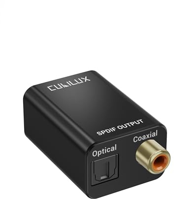Cubilux USB C/A till optisk och coaxial SPDIF ljudadapter, 192 kHz/24 bit stereo och 5.1 digital utgångsomvandlare, dubbel port användning för TOSLINK/coax, plug and play för laptop/PC/AV-mottagare