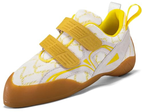 Wizeny Climbing Shoes Mens Bouldering Sneakers | with Dual Hook-and-Loop,Lightweight,Anti-Slip,Breathable,Entry-Level,Beginners,Outdoor,Indoor