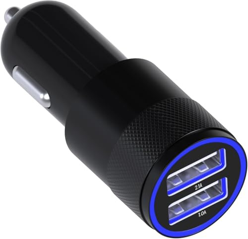 MMOBIEL Auto/Truck Charger Dual USB Port KFZ Adapter Lastadapter (5V/4.8A/24W) Kompatibel med iPhone 17/16/15/14/13/12/11/X/XR/XS (MAX)/8(+) Samsung S26/S25/S24/S23/S22/S21/S20/S10, surfplattor(svart)