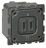 Legrand 067466 Chargeur Double USB Céliane, Type C, 3A, 15W