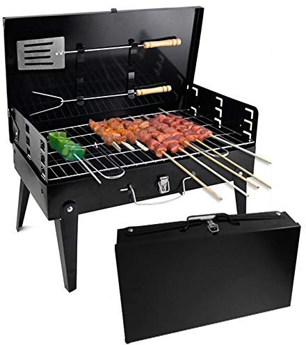 Janoon Portable Folding Charcoal BBQ Barbecue Camping Grill Travel Picnic Outdoor, Size 43 x 26 x 42cm