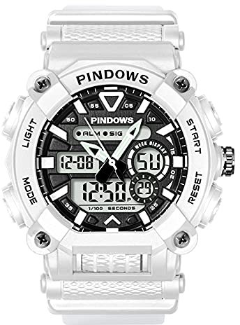 PIN_WINDOWS Orologio Uomo Digitale Sportivo Adolescente Impermeabile Cronometro Timer Multifunzionale