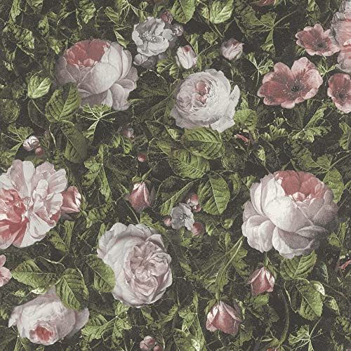 Rasch Tapete 278316 - Florale Tapete mit Rosen in hellem Rosa - 10,05m x 0,53m (LxB)