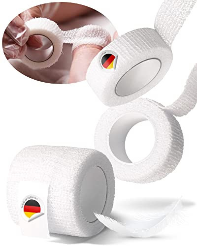 Mix 9x Zehenbinde je 3x1.5 3x2.5 3x4cm selbsthaftende Binde zum Zeh verbinden, fixieren, elastisch, kohäsiv, Rinki Schnellverband