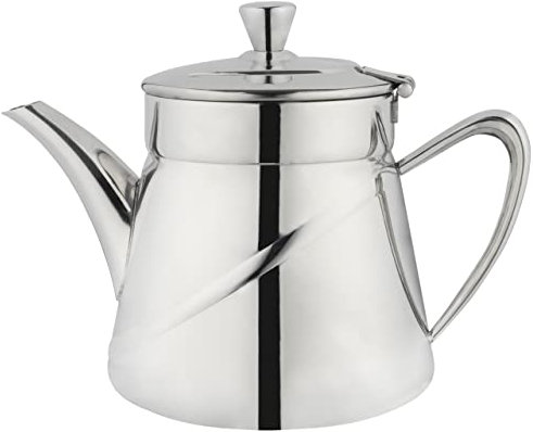 Café Olé Arabica Tetera Lisa, Acabado Espejo, Acero Inoxidable 18/10, Apta Para Lavavajillas, Pomo y Asa de Tacto Frío, 24 oz, 700 ml, ABT-024