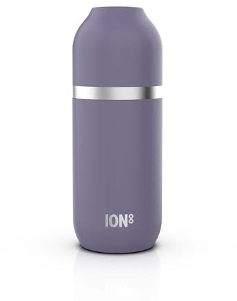 ION8 Vacuum Insulated ThermoShield Flask for Hot Drinks or Cold Drinks, Large Insulated Mug, 2 Cups Capacity, Magnetic Cap, and Soft Base Pad - Stylish and Eco-Friendly, Light Purple