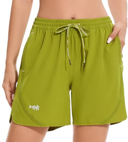 Bassdash UPF 50+ Donna Pantaloncini Shorts da 5” Leggeri per Trekking Escursionismo Impermeabili ad Asciugatura Rapida con Cerniera FP05W