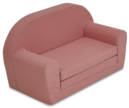 Sleezzz Sofá infantil rosa con superficie de descanso plegable, con función de dormir 46 x 79 cm para niños pequeños, sofá infantil, sofá, muebles infantiles