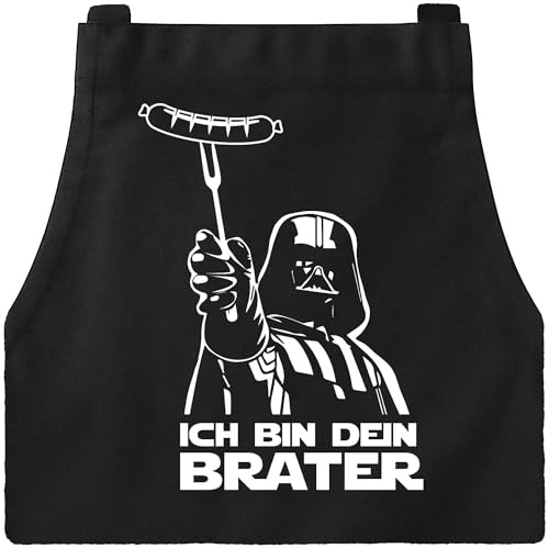 DXDXDXD Grillschürze für Männer star wars Schürze Kochschürze Herren, mit 4 Taschen Männer Grill Schürze Geschenk ICH BIN DEIN BRATER starwars schürze