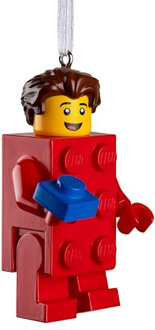 Hallmark LEGO Brick Suit Boy Minifigure Ornament, Tree Decoration, Collectible, Red