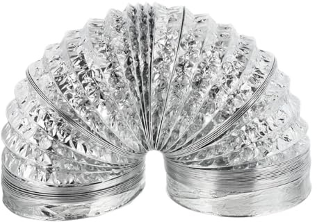 KOMBIUDA Manguera de Aire de Aluminio Flexible 120 MM X 2 Metros de Aluminio Doble Capa Reforzado Resistente a Altas Temperaturas para Ventilación de Cocinas y Extracción de Humos