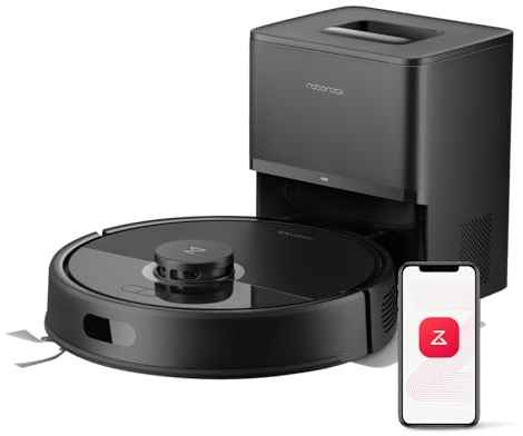 roborock Q7 L5+ Robot Vacuum Cleaner with Mop, Self-Emptying Dock, 8000 Powerful Suction, Anti-Tangle, APP-Controlled Mopping, Electronic Water Tank, PreciSense LiDAR Navigation (Black)