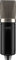 IMG Stageline ECMS-70 - Microfono a condensatore a membrana grande, per uso professionale in studio, con supporto per microfono, vite adattatore e custodia in pelle, colore: nero/argento