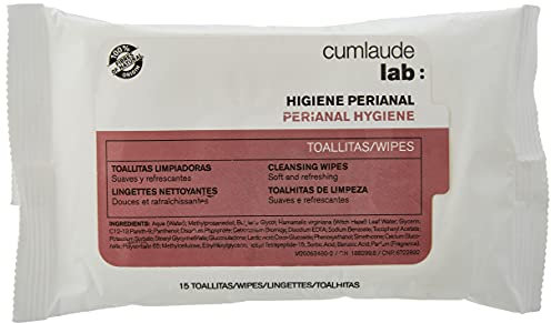 Cumlaude Lab - Lingettes nettoyantes pour l'hygiène rectale et péri priée, hypoallergénique, douce et rafraîchissante, avec de la vitamine E - 15 lingettes