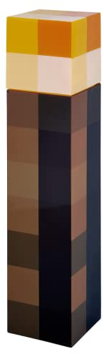 Minecraft Iconic Shape Torch Drinks Bottle | Eco Freindly BPA-free Plastic Water Bottle with Screw on lid | Gift for Minecraft fan & Collector | Officially licensed Merchandise 650ML