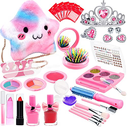 McNory Trucchi Bambina Set,33 pezzi trucchi bambina anallergici,lavabile set di trucchi per bambini, Valigetta Trucchi Bambina, Giochi Regali di Compleanno di Natale per il trucco dai 5 anni