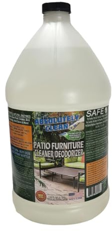 Amazing Patio Furniture Cleaner - Natural Enzymes Easily Remove Dirt, Bird Droppings, Food Stains and More from Your Outdoor and Patio Furniture - USA Made (128oz)