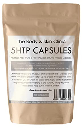 5HTP - 60 Capsules - extracted from 500mg of Griffonia Seed per Capsule, Providing Pure Source of 5-HTP - Herbal Pills to Promote Healthy Sleeping, Mood and Relaxation