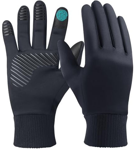 LOUXPERT Waterproof Winter Gloves Touch Screen for Women and Men, Gray, S