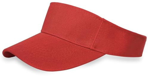 AUSUAYA Cappello con visiera parasole, da donna e da uomo, cappello sportivo con tesa larga per golf/tennis/ciclismo/corsa/jogging T2-Y-M8, Rosso, Taglia unica