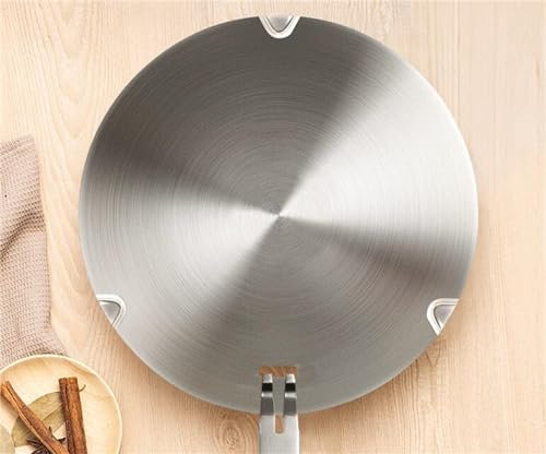 Beswarmy Piastra Convertitore per Piano Cottura a Induzione - Diffusore di Calore in Acciaio Inox con Manico Rimovibile