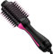 Aggiornato 4 in 1 asciugacapelli e styler, 1200W Spazzola phon Asciugacapelli e Styler, con Ioni Negativi Anti-Crespo, Cilindro in Ceramica al Titanio, Spazzola Raddrizzante (Nero/Rosa)
