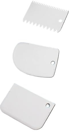 QuxetlRyz Base para Tartas Utensilios de Cocina, 3 Piezas, raspador for Pastel, Cuchilla for Hacer Pan, espátula, cortadores de Pastel de Silicona(White)