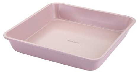 FACKELMANN x Pamela Reif Brownieform – Quadratische Backform 23 x 23 x4 cm, Pastellrosa, Antihaft und hitzebeständig, 26566
