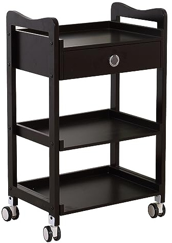Carrello multifunzionale in legno, elegante carrello portaoggetti con cassetti, per saloni e casa, ideale per professionisti e uso quotidiano, design durevole e salvaspazio